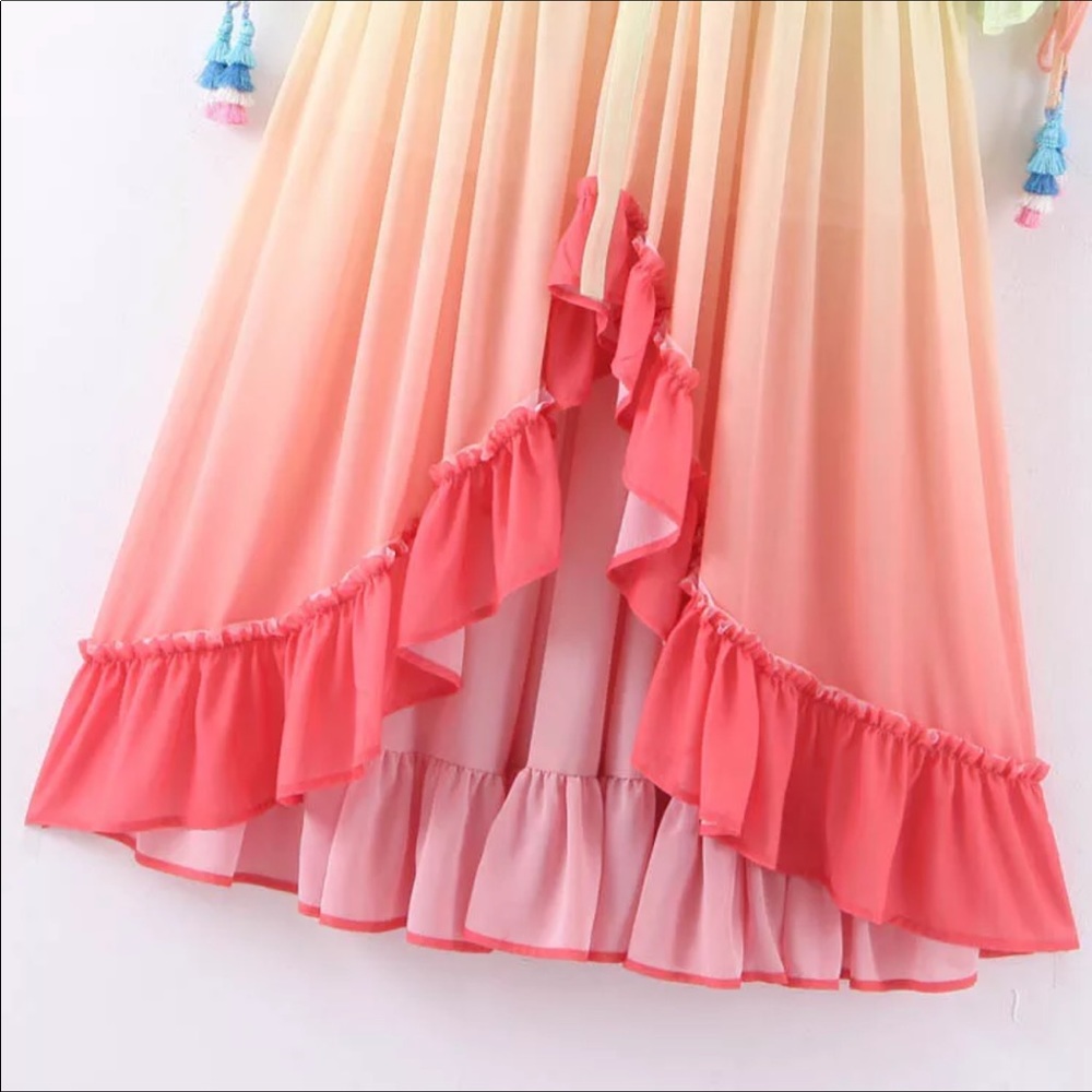 Rainbow Ombré Chiffon Coverup Duster RESTOCKED🎉 - Picture 2 of 16